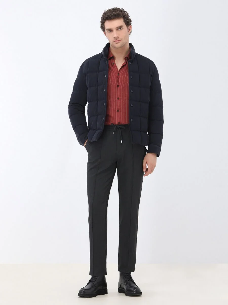 Tile Red Striped Regular Fit Weaving Casual Shirt - 4