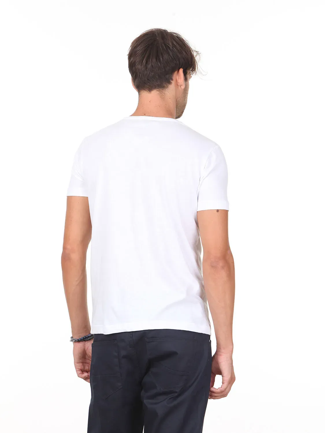 Turuncu Baskılı %100 Pamuk T-Shirt - 4
