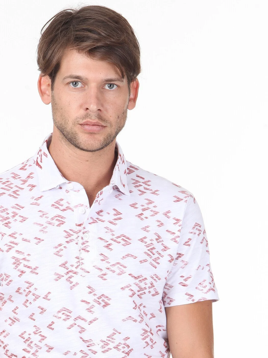 Turuncu Baskılı Polo Yaka %100 Pamuk T-Shirt - 2