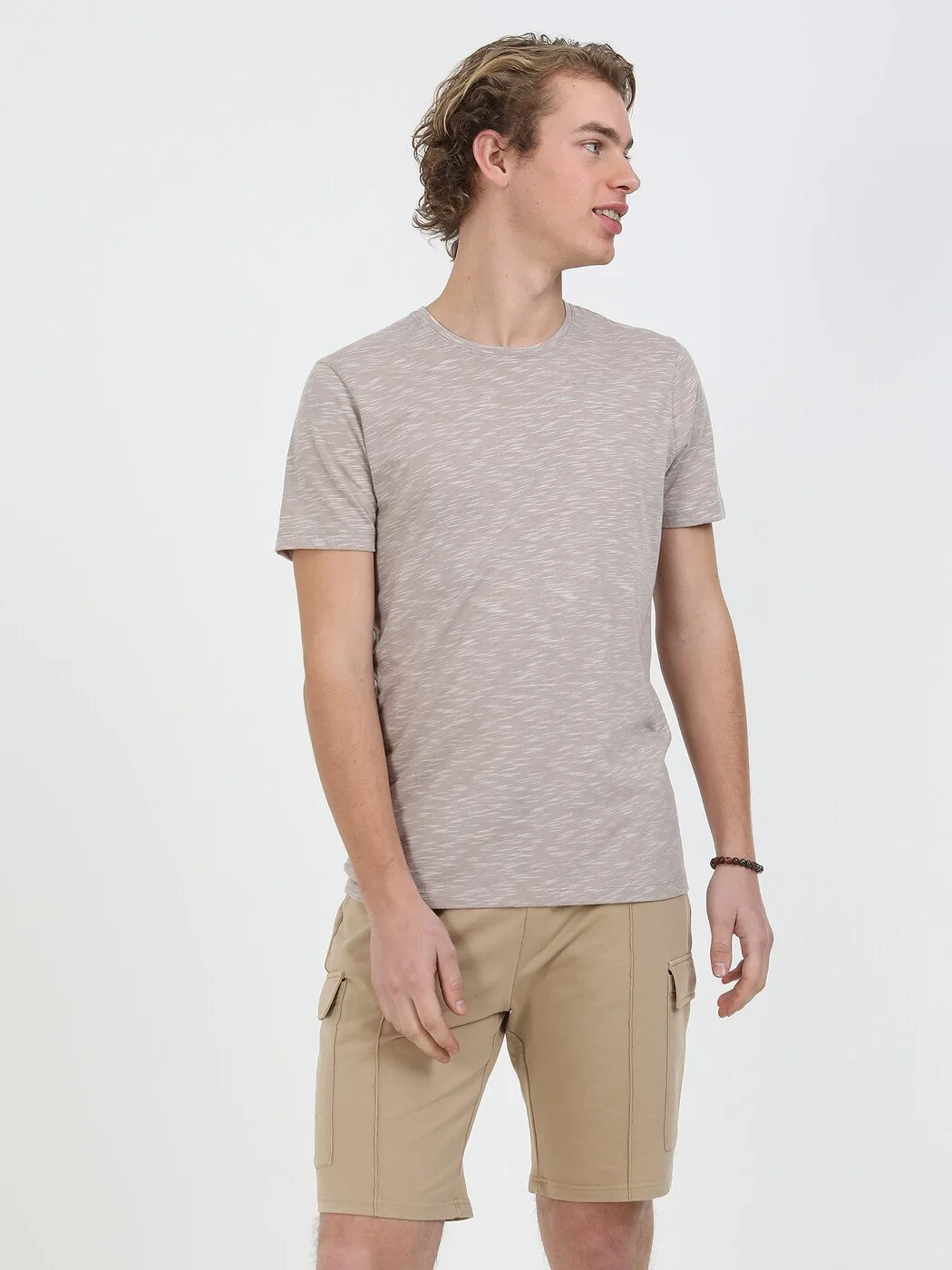 Vizon Bisiklet Yaka Pamuk Karışımlı T-Shirt - 4