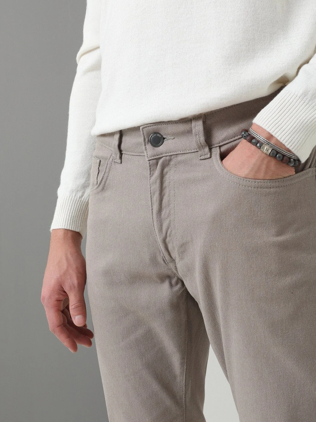 Vizon Dokuma Slim Fit Casual Pamuk Karışımlı Pantolon - 4