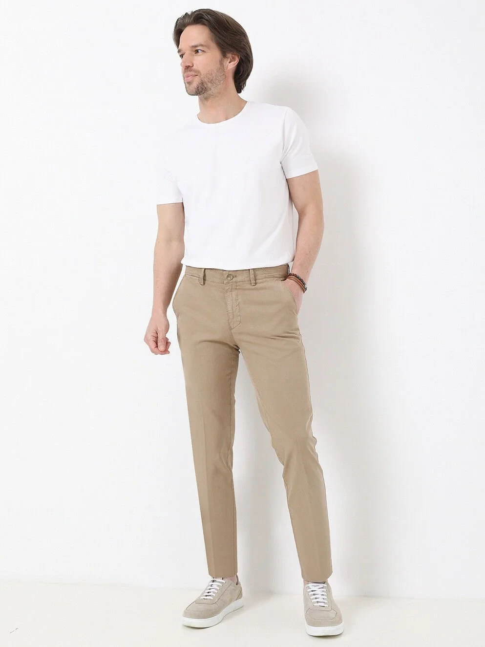 Vizon Dokuma Slim Fit Casual Pamuk Karışımlı Pantolon - 2