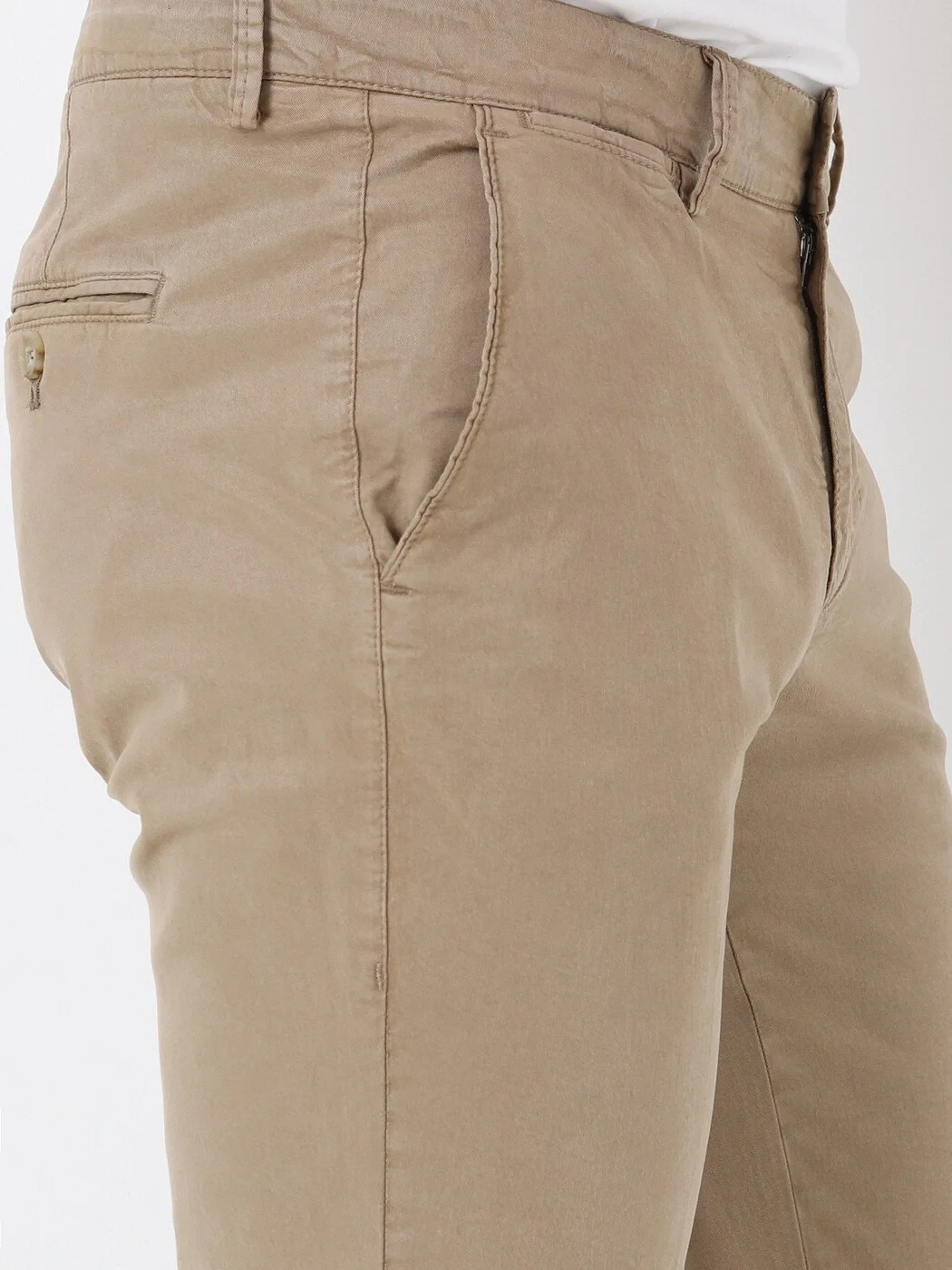 Vizon Dokuma Slim Fit Casual Pamuk Karışımlı Pantolon - 3
