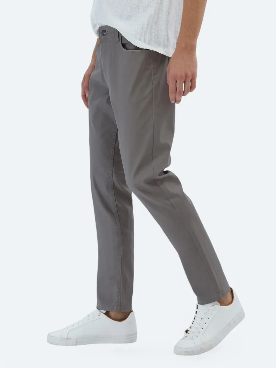 Vizon Düz Dokuma Regular Fit Casual Pamuk Karışımlı Pantolon - 3