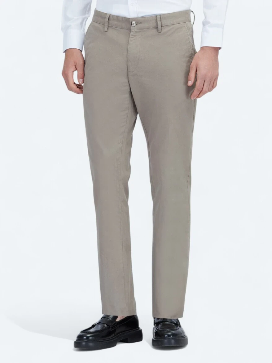 Vizon Düz Dokuma Regular Fit Casual Pamuk Karışımlı Pantolon - 2
