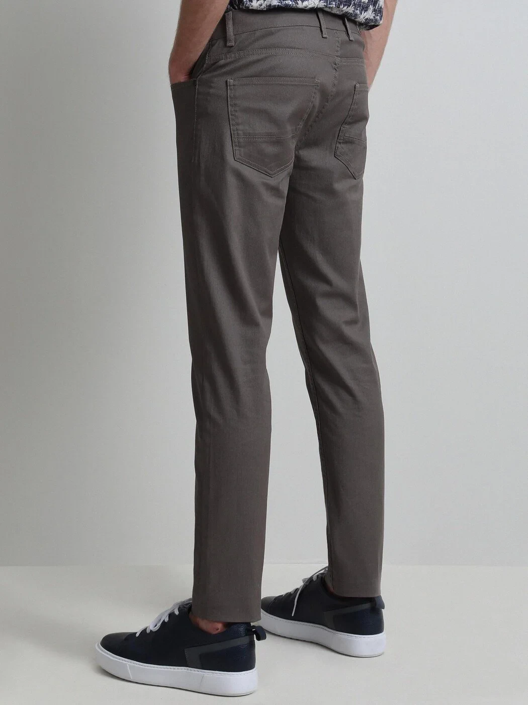 Vizon Düz Dokuma Slim Fit Casual Pamuk Karışımlı Pantolon - 2