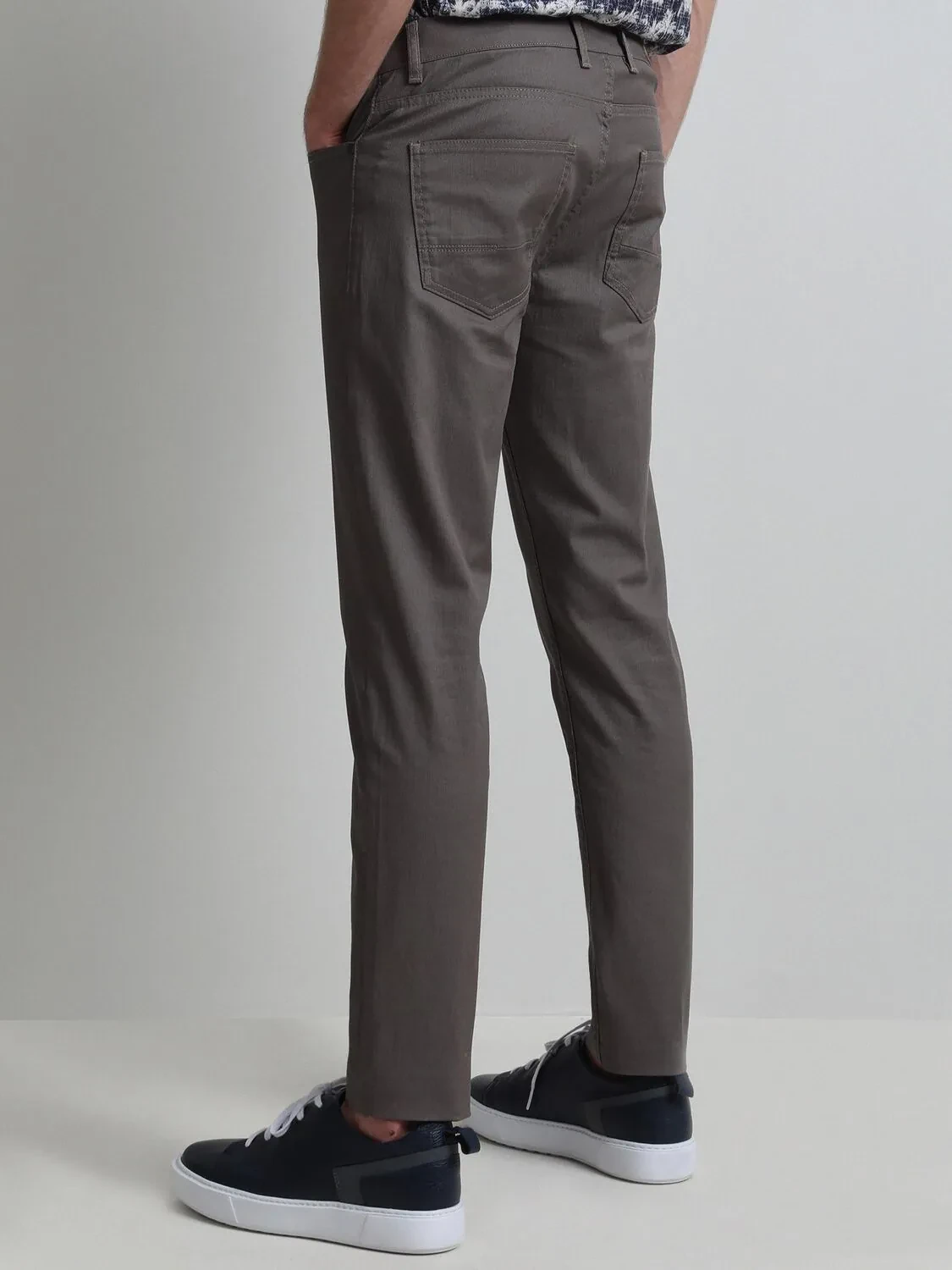 Vizon Düz Dokuma Slim Fit Casual Pamuk Karışımlı Pantolon - 2