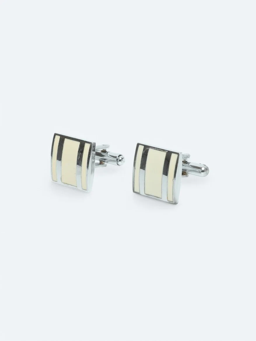 White Metal Cuff Link - 1