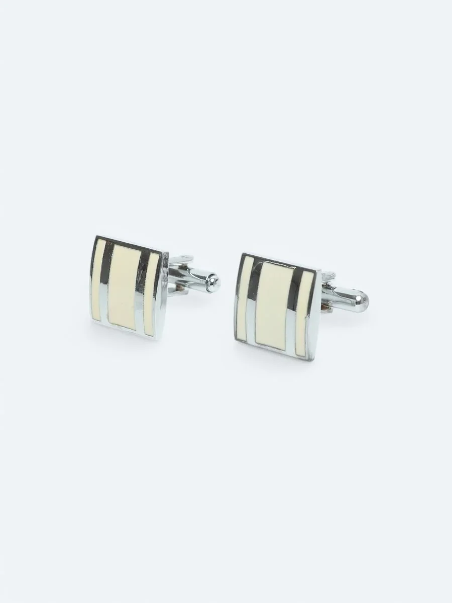White Metal Cuff Link - 1