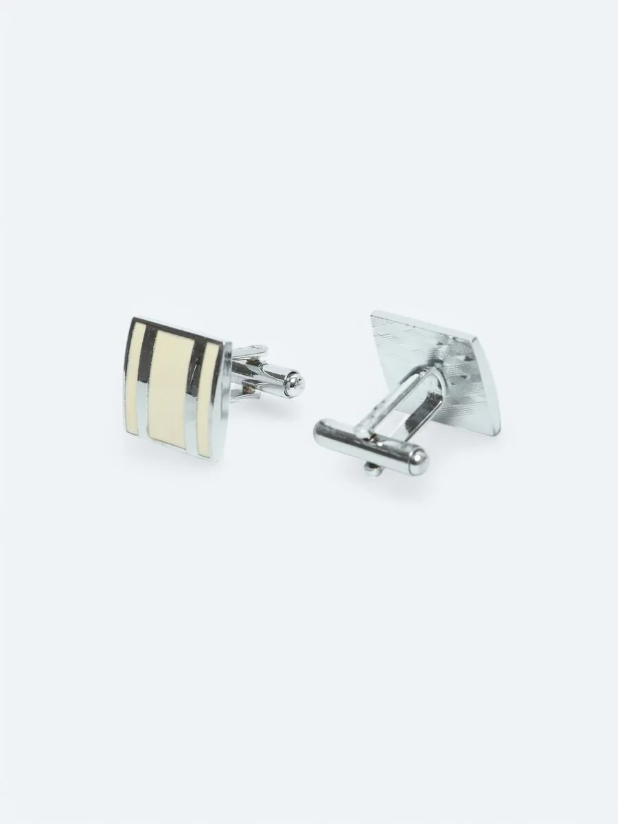 White Metal Cuff Link - 2