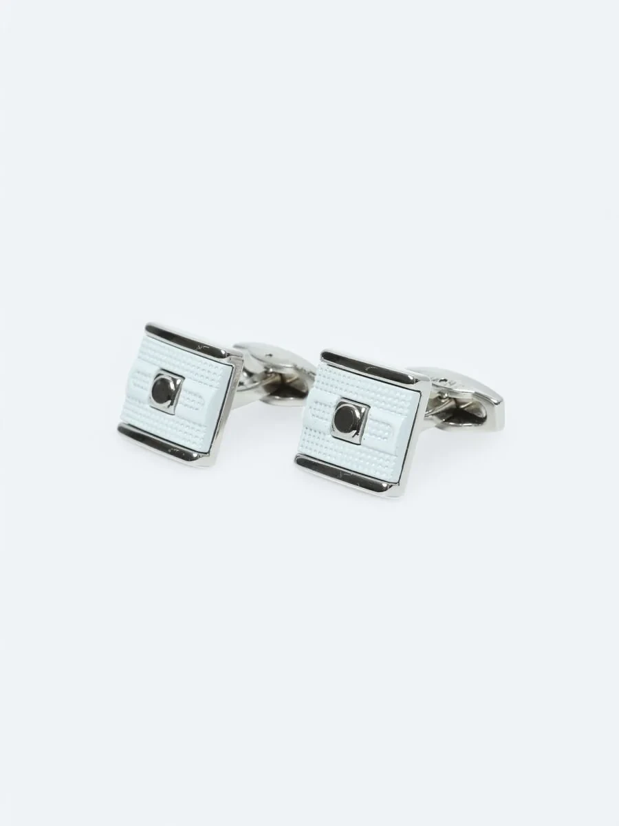 White Metal Cuff Link - 1
