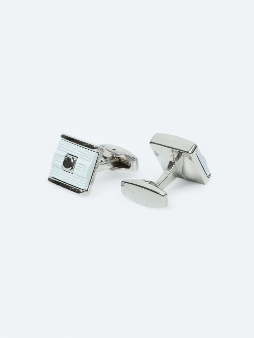 White Metal Cuff Link - 2