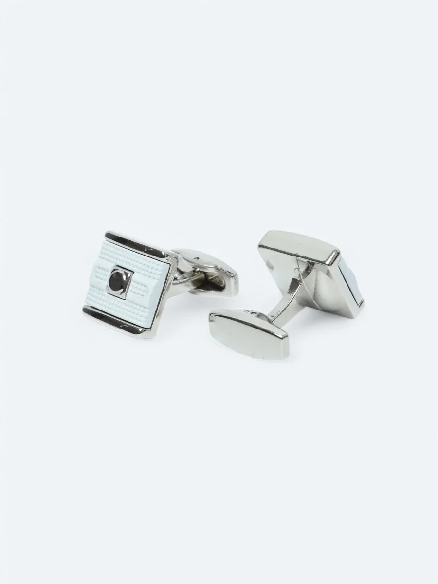 White Metal Cuff Link - 2
