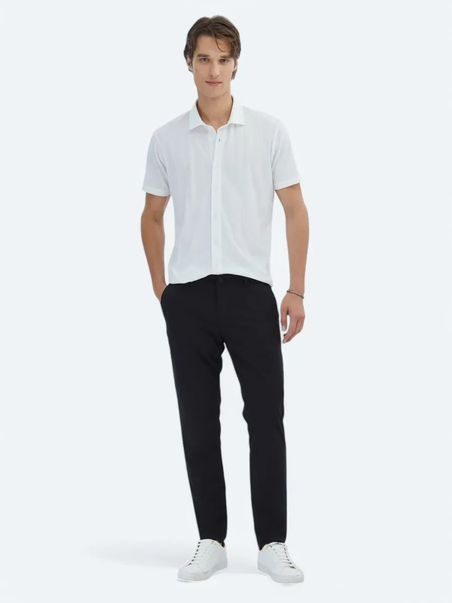 White Patterned Regular Fit Knitting Casual Shirt - 2