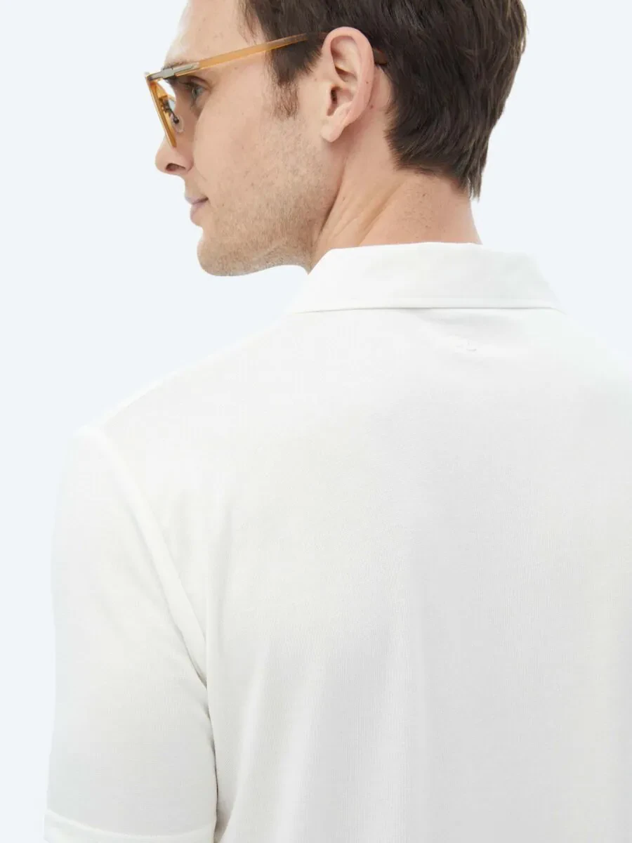 White Plain Cuban Collar T-Shirt - 9