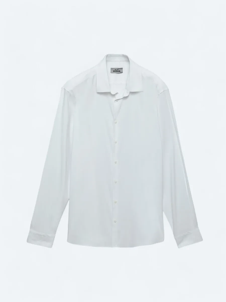 White Plain Regular Fit Weaving Casual Shirt - 7