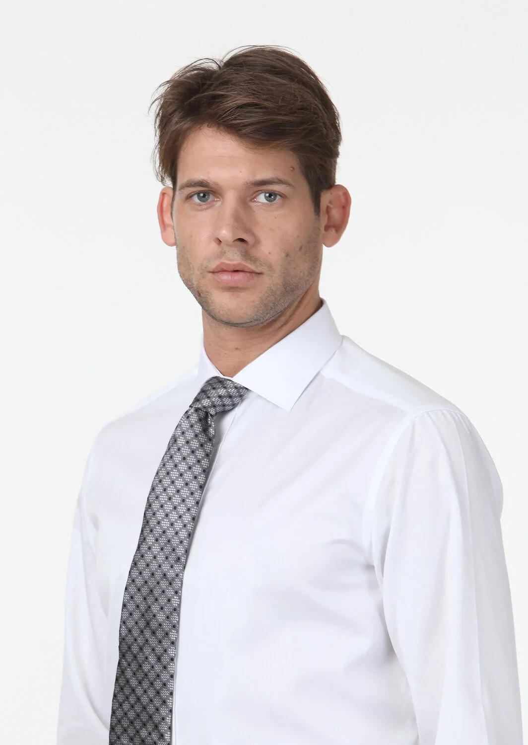 White Plain Regular Fit Weaving Classical 100% Cotton Shirt - 3