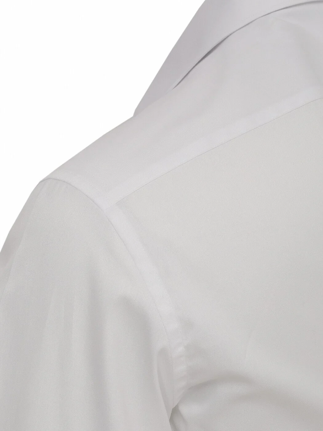 White Plain Regular Fit Weaving Classical 100% Cotton Shirt - 3