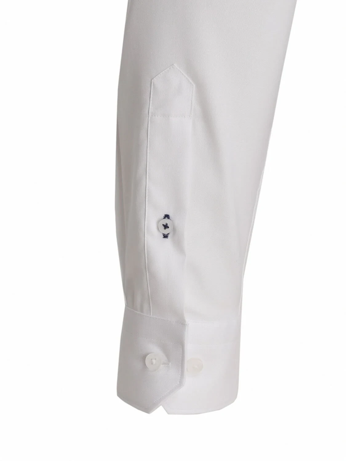 White Plain Regular Fit Weaving Classical 100% Cotton Shirt - 4