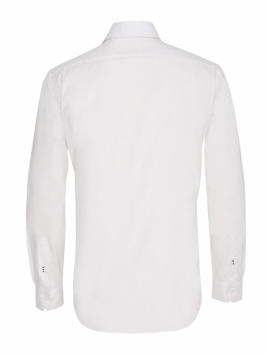 White Plain Regular Fit Weaving Classical 100% Cotton Shirt - 5