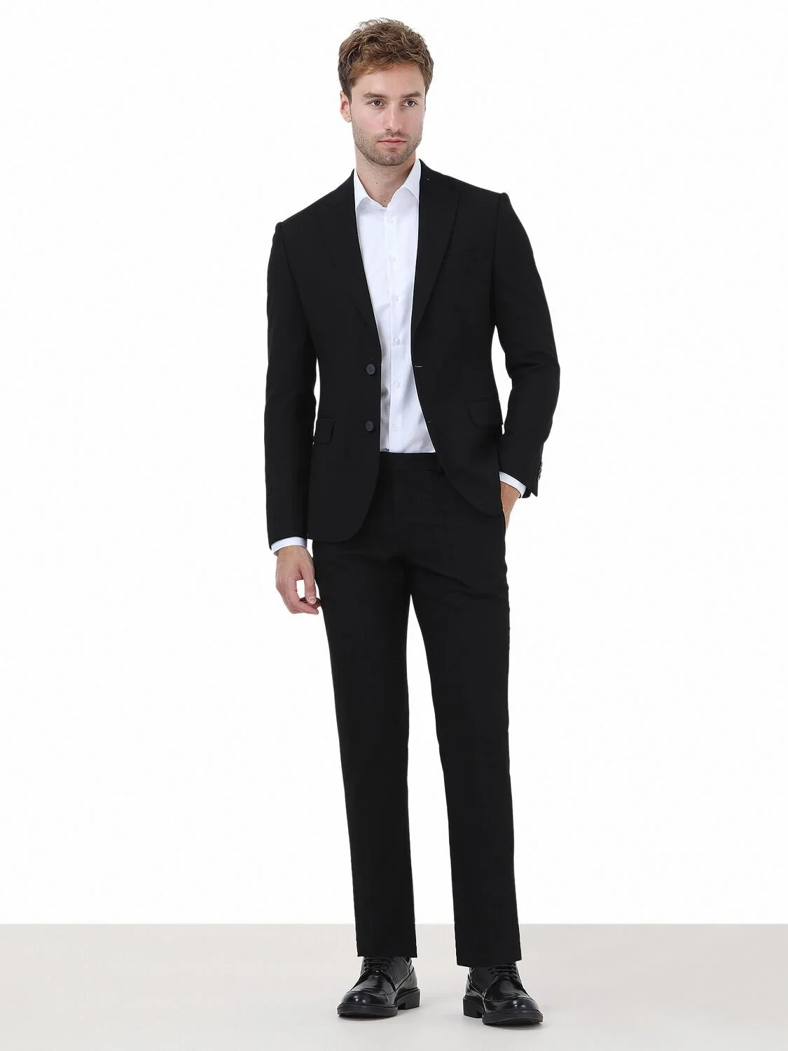 White Plain Regular Fit Weaving Classical 100% Cotton Shirt - 3