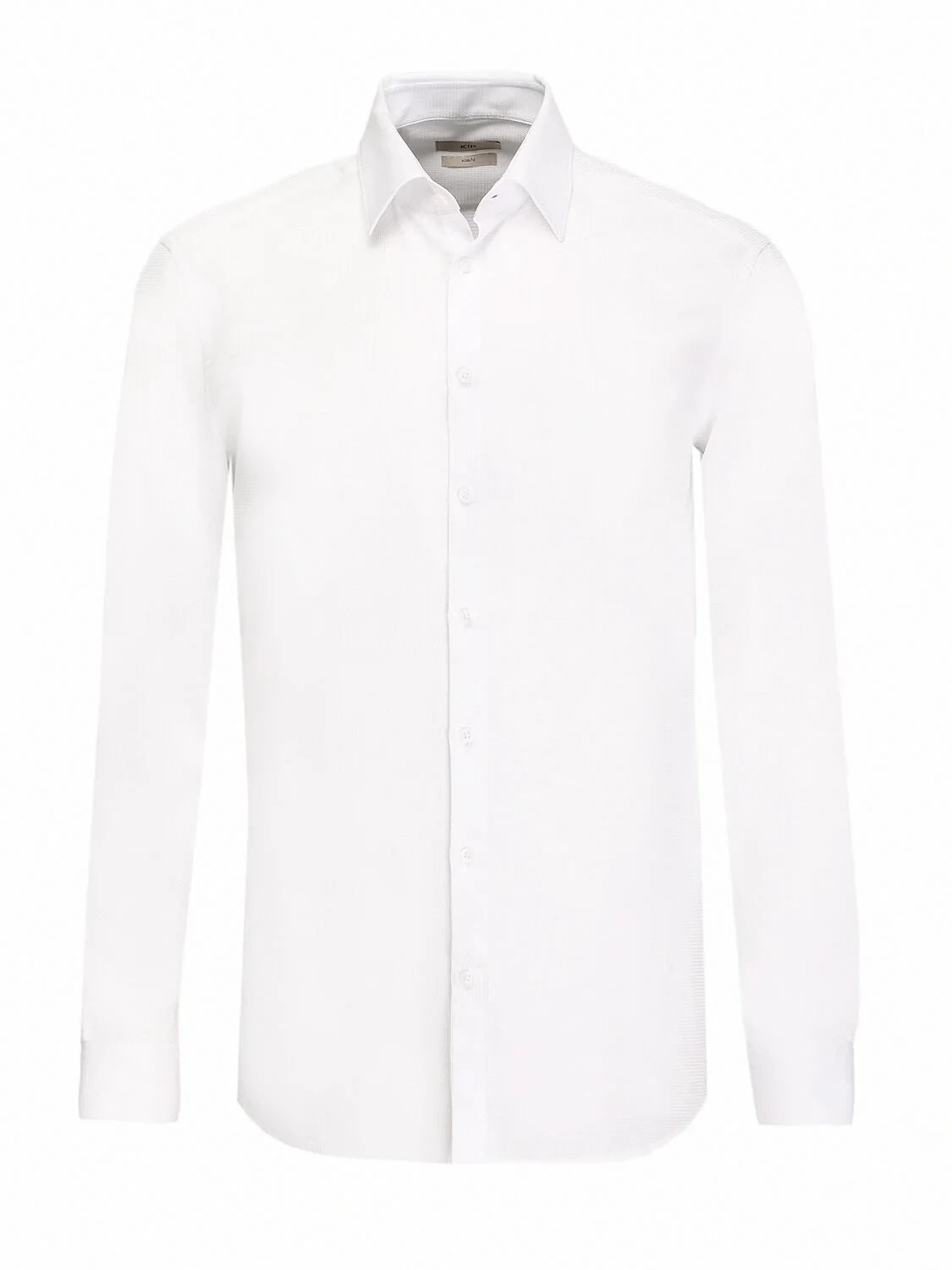 White Plain Regular Fit Weaving Classical 100% Cotton Shirt - 6