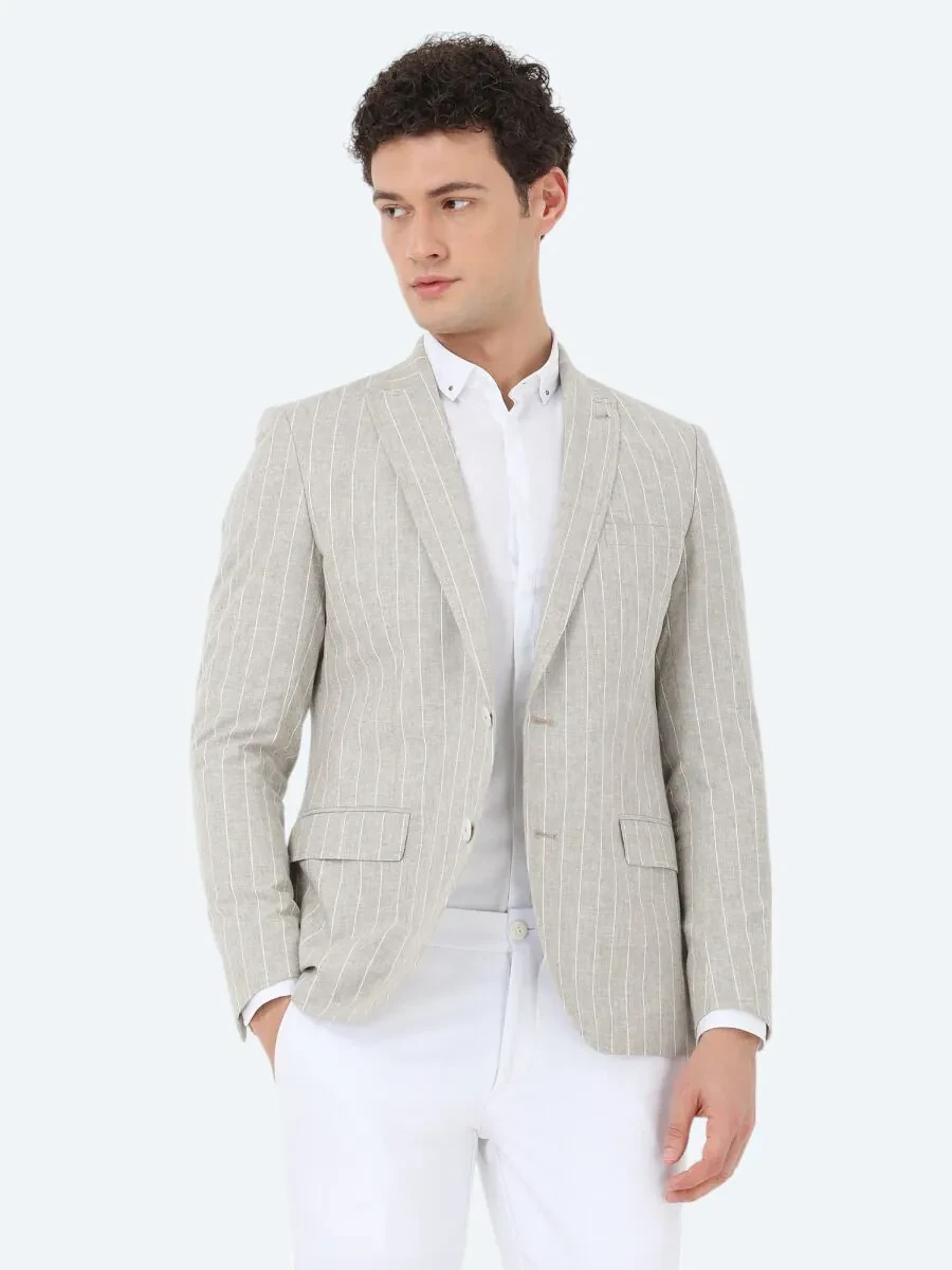 White Plain Slim Fit Weaving Classical 100% Cotton Shirt - 3