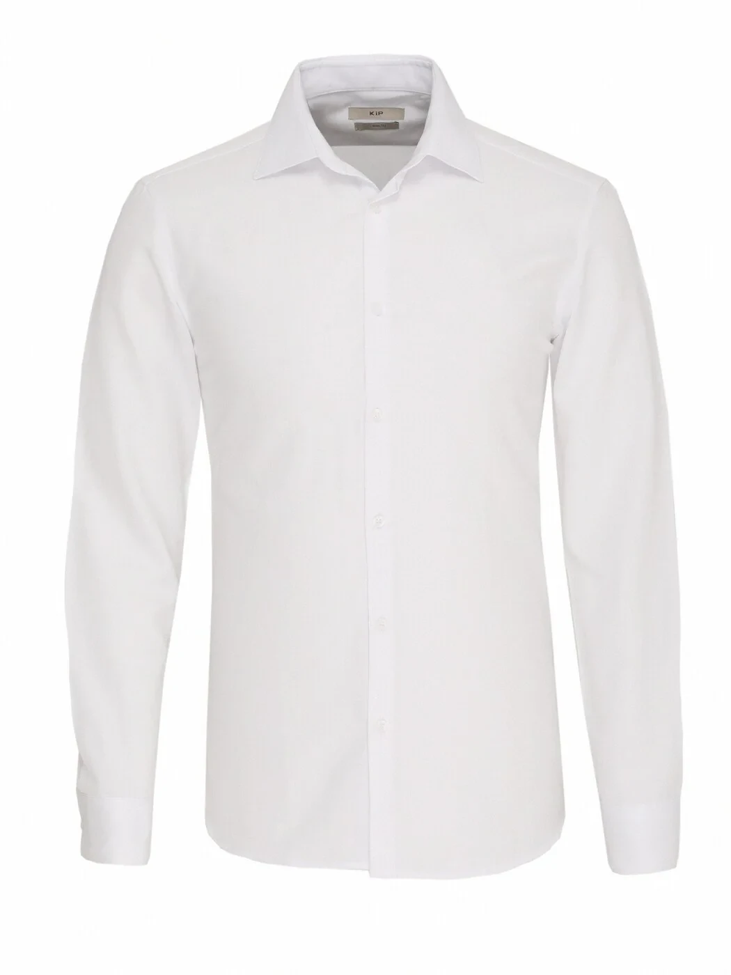 White Plain Slim Fit Weaving Classical Cotton Blended Shirt - 1