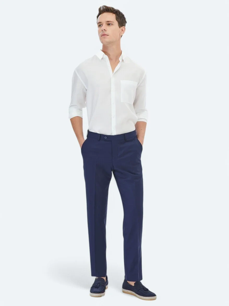 White Plain Weaving Casual Shirt - 2
