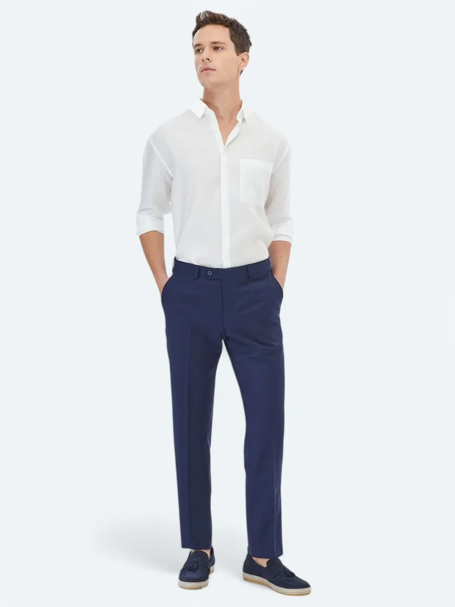 White Plain Weaving Casual Shirt - 2