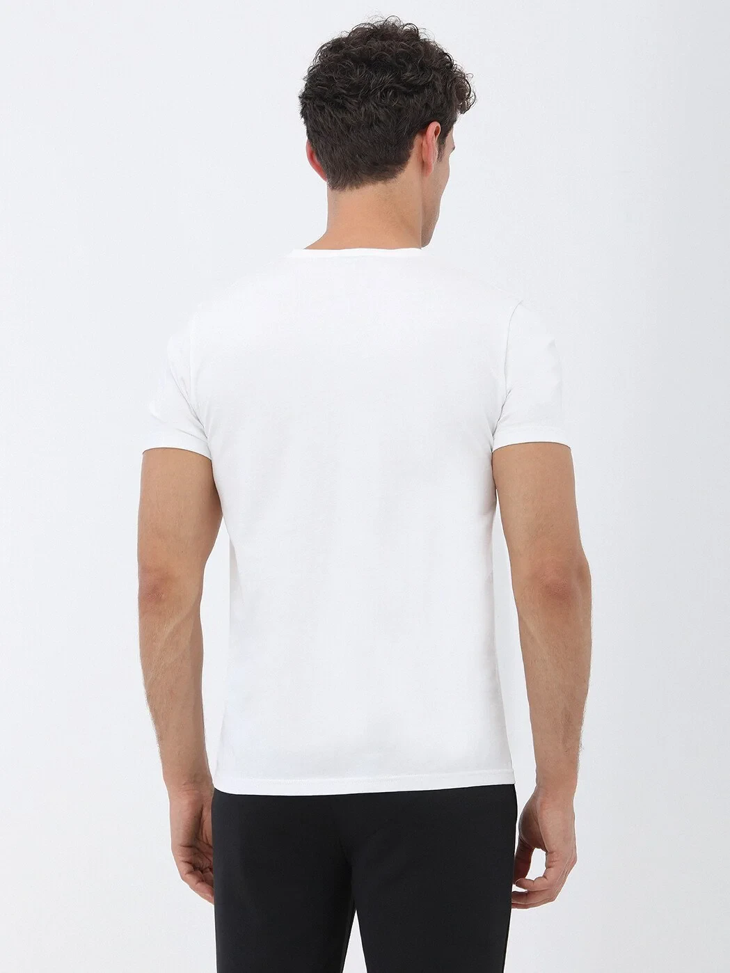 White Printed Crew Neck 100% Cotton T-Shirt - 4