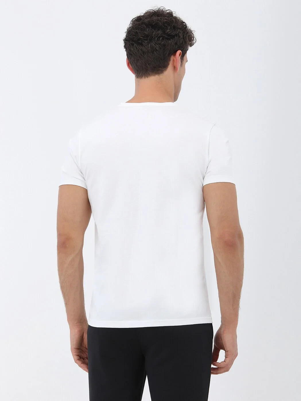 White Printed Crew Neck 100% Cotton T-Shirt - 4
