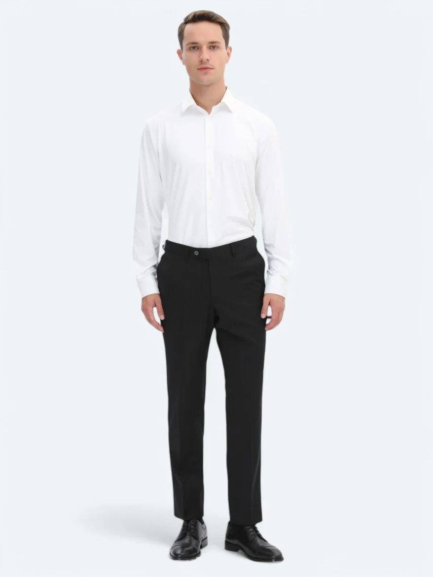 White Regular Fit Knitting Casual Shirt - 2