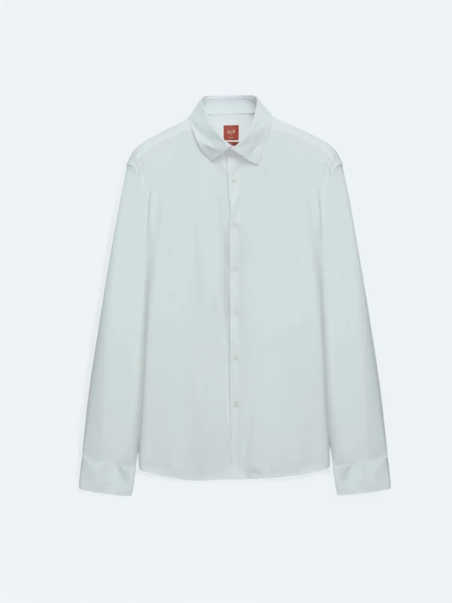 White Regular Fit Knitting Casual Shirt - 7