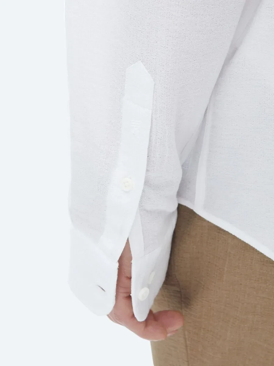 White Regular Fit Weaving Casual Shirt - 7