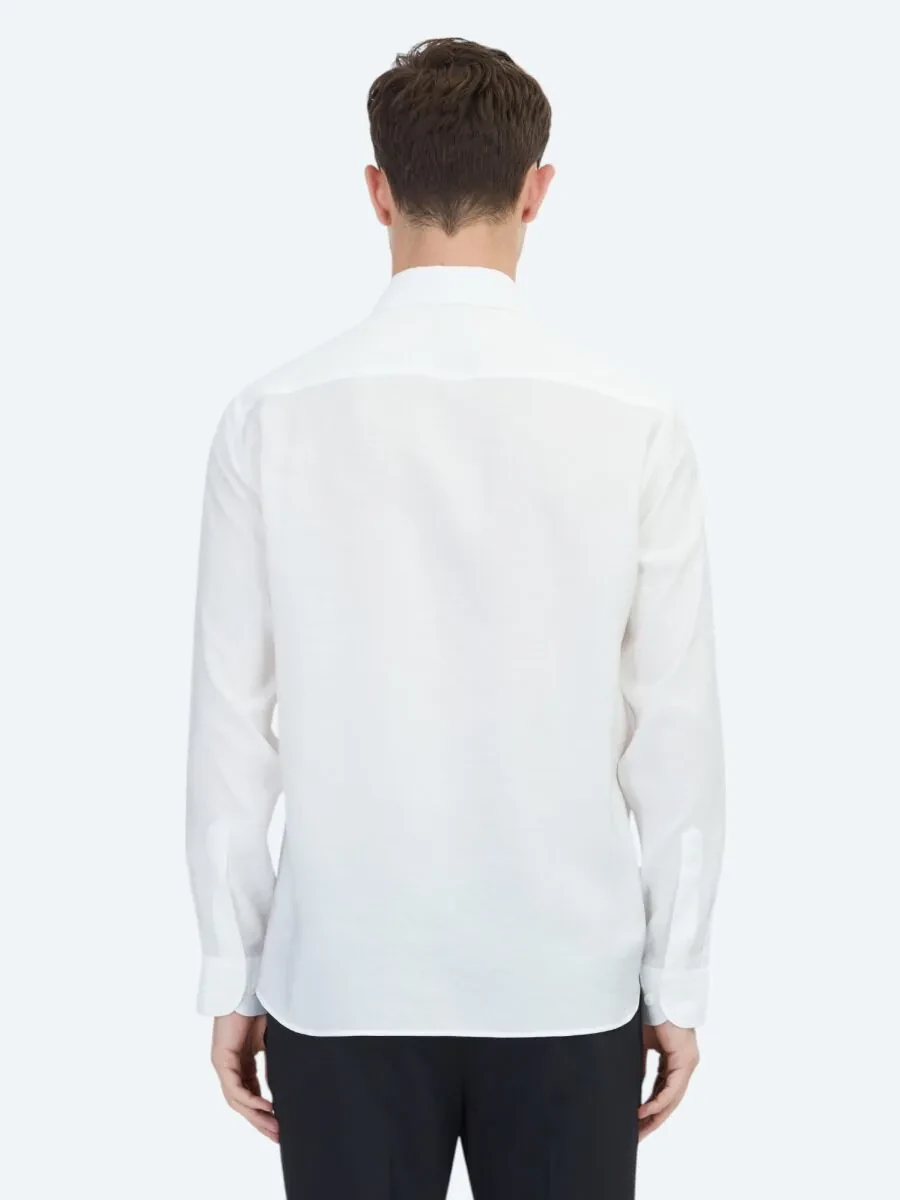 White Regular Fit Weaving Casual Shirt - 6