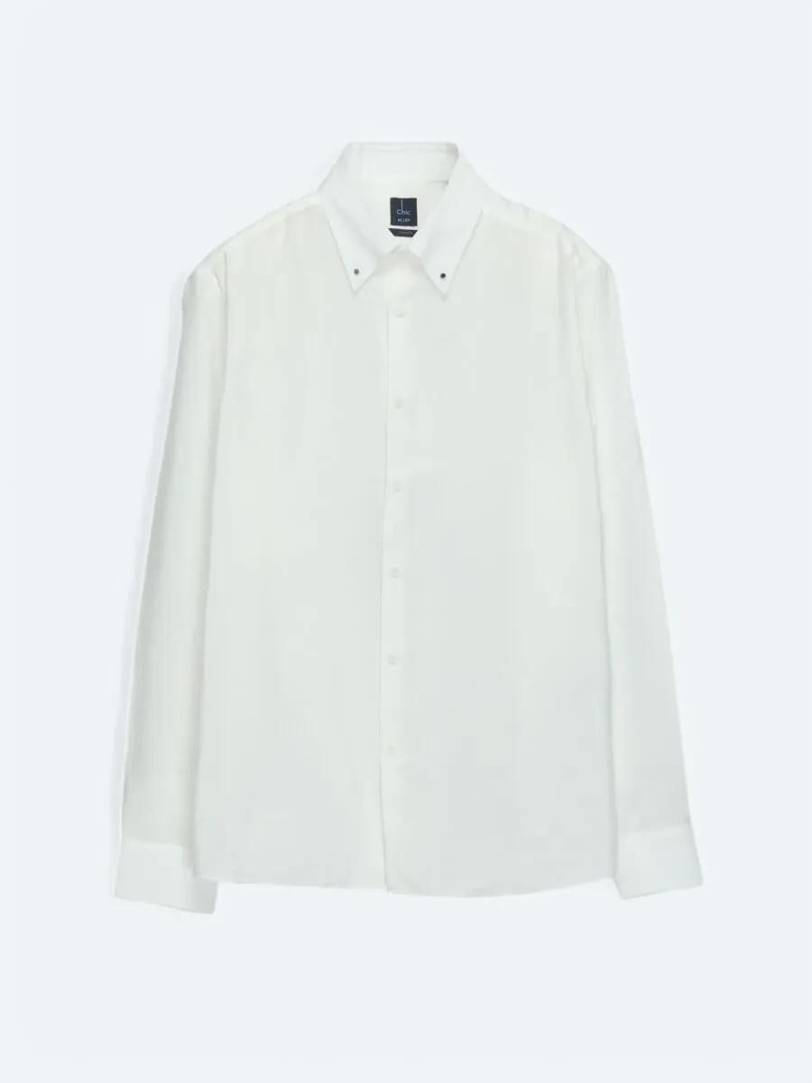 White Regular Fit Weaving Casual Shirt - 7