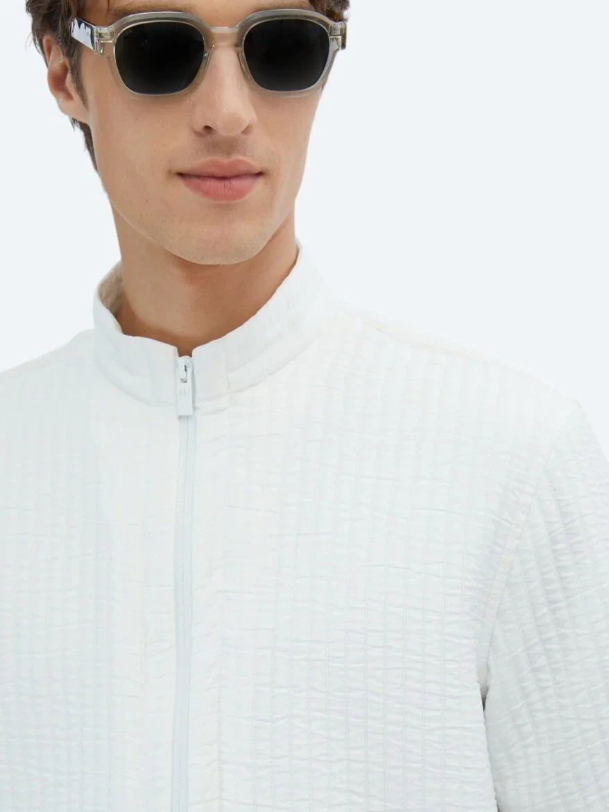 White Weaving Coat - 4