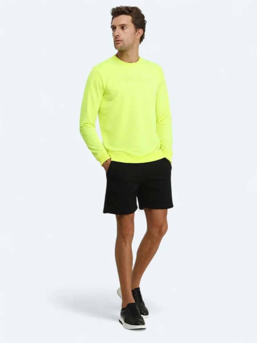 Yellow Crew Neck Printed Sweatshirt - 2