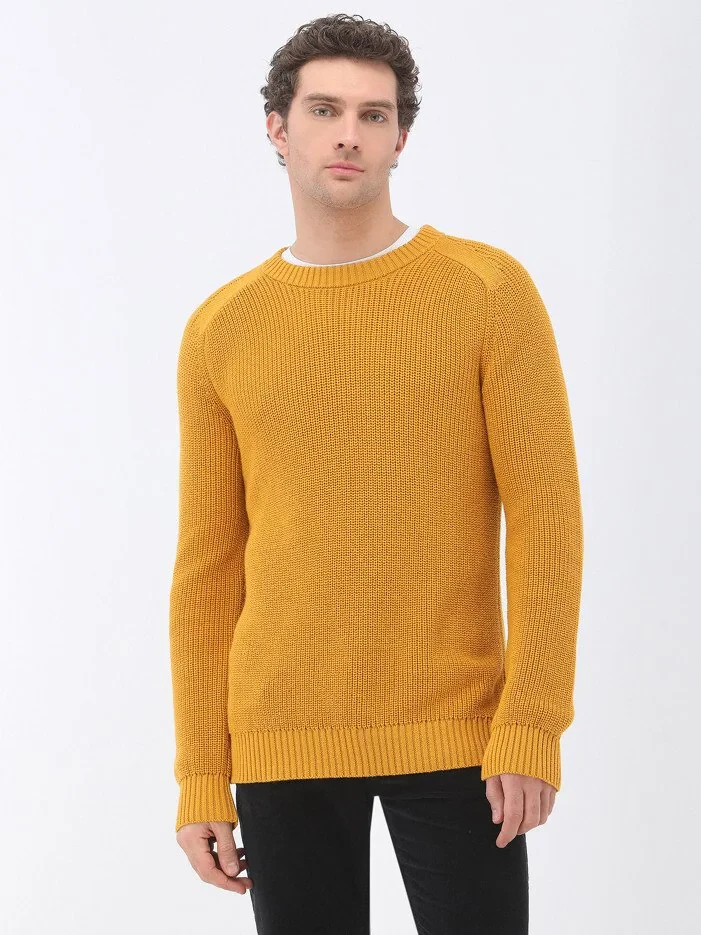 Yellow Knitwear Sweatshirt 