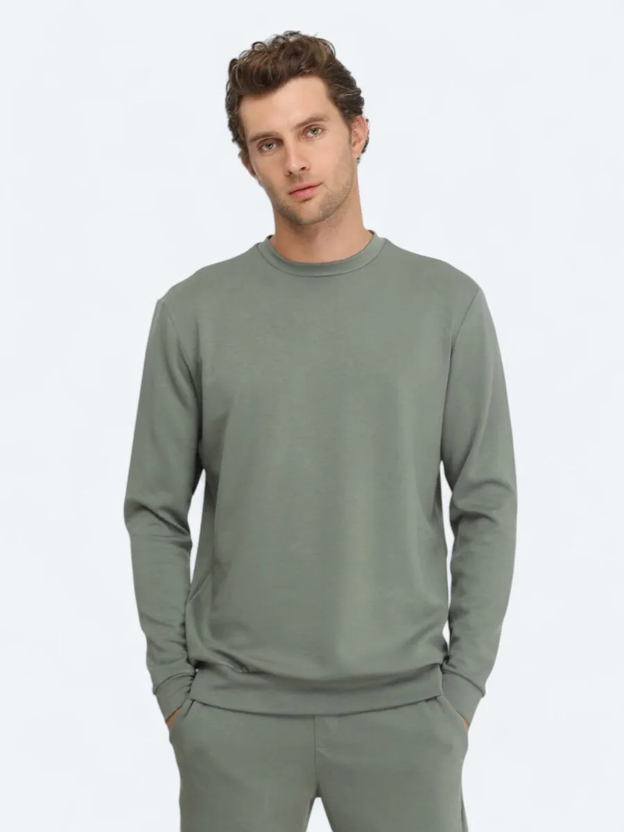 Yeşil Bisiklet Yaka Sweatshırt - 1