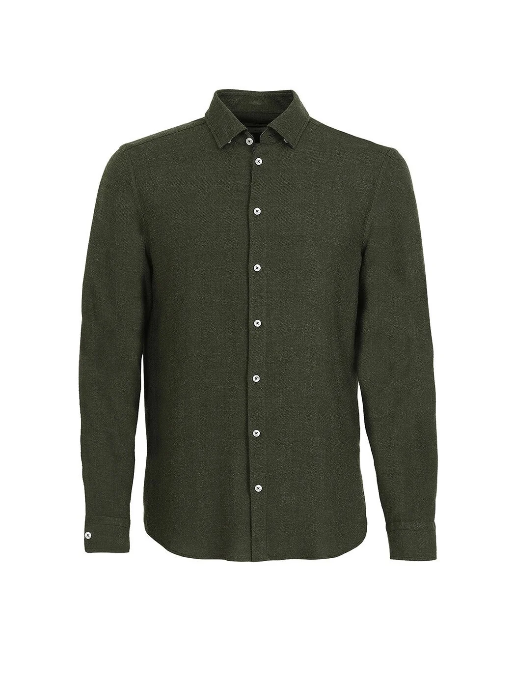 Yeşil Düz Regular Fit Dokuma Casual Gömlek - 6