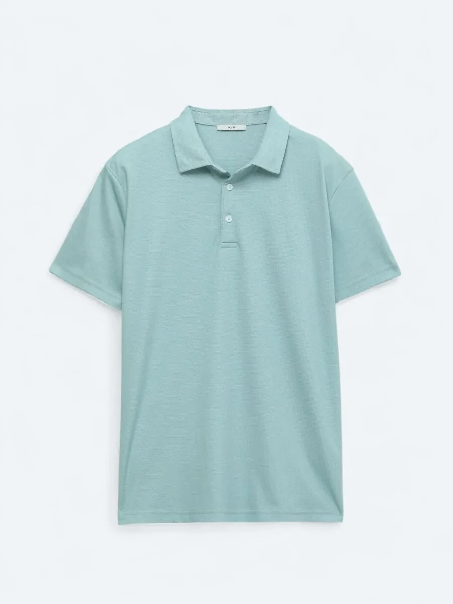 Yeşil Polo Yaka Pamuk Karışımlı T-Shirt - 1
